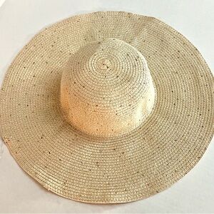 Brand New Woven Sun Hat With Sequin Accents